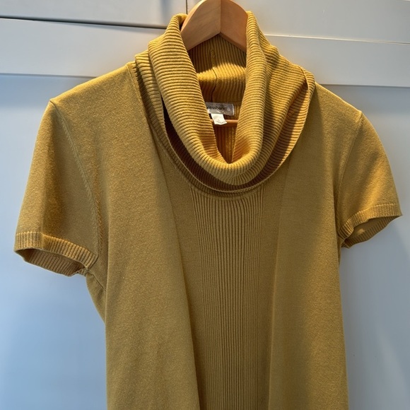 Dress barn yellow turtleneck short sleeve sweater size Large - Picture 4 of 7